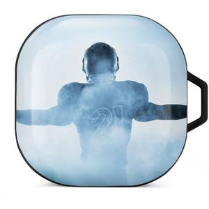 Voetballer oordopjes hoesje compatibel met Samsung hard shell beschermhoes zwart-stijl