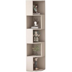 Hoekrek Hoekplank Hoekrekken Houten 5-laags Hoekplank Staande Plank Hoekdisplay Hoekboekenplank Voor Slaapkamer Woonkamer Hoekplank Standaard Hoekplanken(G)