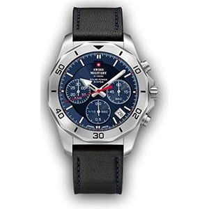 SWISS MILITARY SOLAR Watch SMS34072.05, zwart, Riemen.