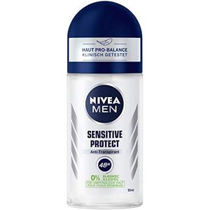Nivea Men Sensitive Protect Deo Roll On (50 ml), anti-transpirant roller voor gevoelige huid, deodorant met 48 uur bescherming