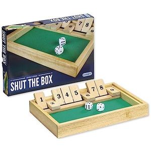 Longfield Dobbelspel Shut The Box - Geschikt voor 2-4 spelers vanaf 6 jaar - Afmeting 28x20 cm