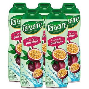 Teisseire Dranksiroop Passion Fruit/passievrucht 600 ml - siroop die net zo smaakt als de vrucht (verpakking van 5)