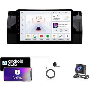 Android 13 Dubbel Din Auto Stereo Touchscreen Auto Stereo Voor BMW E39 Met Bluetooth GPS Navigatie WiFi FM Radio USB/SWC/Plug en Play Ondersteuning Carplay&Android Auto(8 Core 4G+Wifi 2G+32G)