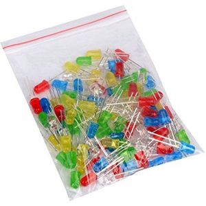 Youmile 100-Pack LED Rond Rood Geel Groen Blauw Wit Lichtgevende diode Mix Kleur 5mm