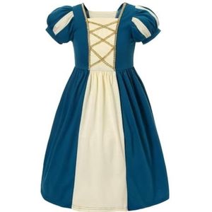 Lito Angels Prinses Merida Fancy Dress Outfit voor Kind Meisjes, Verjaardagsfeest Dress Up Maat 128 (Leeftijd 7-8 Jaar) (Markeringsnummer 130)