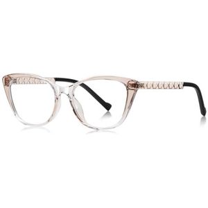 moomoobird Cat Eye Bril Vrouwelijke TR90 Montuur Mode Bril Frame voor Vrouwen, Lichtbruin frame