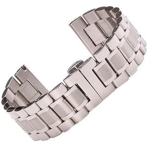 Roestvrij Stalen Horlogeband Armband Compatibel Met Armani Horlogeband Zilver 18 Mm 19 Mm 20 Mm 21 Mm 22 Mm 24 Mm Damesmode Bandaccessoires (Color : Silver, Size : 19mm)