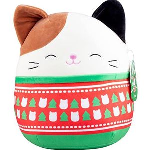 Squishmallow Nieuwe 14"" Cam The Cat - Officiële Kellytoy Kerst Pluche - Leuke en Zachte Kitty Knuffel - Geweldig cadeau voor kinderen