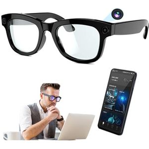 AI Smart Glasses, met HD 500W Pixels Camera & Speakers, Spraakbediening, Wifi en Bluetooth 5.3 Transmissie, Slimme Translator Bril met App, Luister naar Muziek en Belgesprekken,A