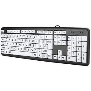 Toetsenbord - Zwart - 104 Toetsen - Bedraad USB-toetsenbord met Grote Letters voor Ouderen