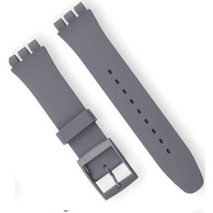 dayeer Siliconen horlogeband voor Swatch horlogeband vervangende band (Color : Gray, Size : 20mm)
