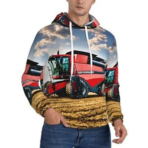 Jkkghll Bedrijf Boerderij Tractor Print Mannen Hooded Warme Lichtgewicht Trui Voor Winter Herfst En Lente Casual Wear, Zwart, XS
