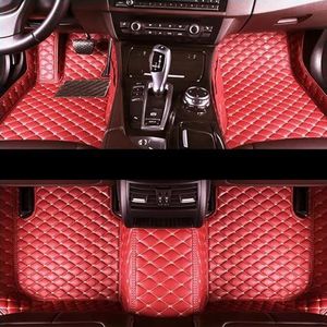 Automattenset Auto Vloermatten Voor Mercedes Voor Benz C Klasse C204 Coupe 2012 2013 Custom Auto Voet Pads Auto Tapijt Cover Interieur Accessoires Automatten Set (Color : Rood)