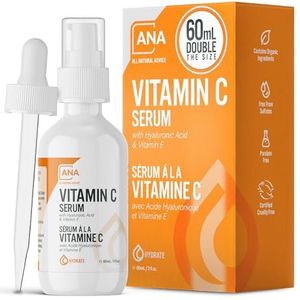 All Natural Advice vitamine C-serum voor het gelaat met hyaluronzuur en vitamine E - Gezichtsserum - Organische gezichtsverzorging - Fiere Canadese firma (60 ml / 2 oz)