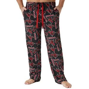 Marvel Avengers heren tieners pyjamabroek, comfortabele nachtkleding, loungebroek, cadeaus voor hem, Zwart/Rood Deadpool, 3XL