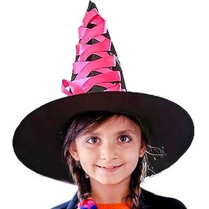 Heksenkostuum voor peuters, Halloween Fairytale Accessoires Fancy Witch Dress Up, Wizard Cosplay Heksenhoed Bezem voor tienermeisjes voor rollenspel, kostuumfeest, parade, cosplay Voihamy