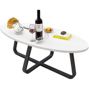 Salontafel moderne salontafel/kleine bijzettafel/ovale bijzettafel, theetafel wachtruimte tafels voetstuk tafels sofa tafel voor woonkamer slaapkamer balkon, witte nachtkastjes (afmetingen: 100 x 50 x