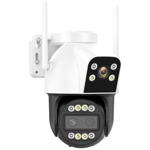 Bewakingscamera, 4G IP Camera Buiten 4K HD 10X Zoom Drie Lens Dual Screen Sim-kaart PTZ Camera Ai Tracking Video Surveillance CCTV Cam(4K WIFI NO Card)