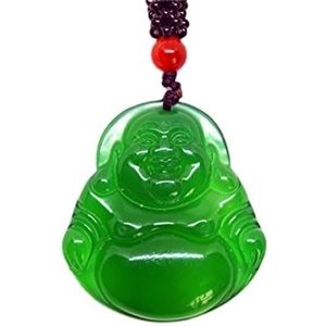Jade Hanger, Natuurlijke Jade Stone Ketting, Groene Jade Boeddha hanger touw ketting