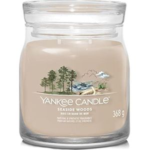 Yankee Candle Signature Geurkaars | Seaside Woods Medium Jar Kaars met Dubbele Wicks | Soja Wax Blend Lange Brandende Kaars | Perfecte cadeaus voor vrouwen