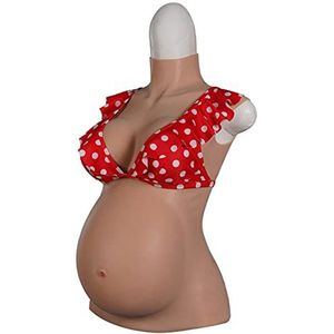 4-9 Maanden Realistische Siliconen Nep Zwangere Buik Borstimplantaten Met Buik Siliconen Borstprothesen Cosplay Crossdresser,#1,Silicone 6 month