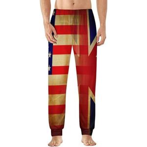 Britse USA vlag heren pyjama broek zachte lounge bodems lichtgewicht slaapbroek