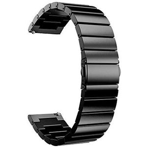 horlogebandje Horlogeband 20 mm 22 mm horlogebandriem Roestvrij staal Vervanging Smart Watch Link-armband for Gear S2 Classic S3 Horlogearmband (Color : Black_18mm)