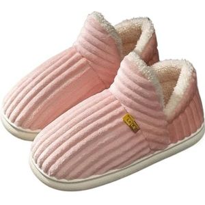 FVCTGHZ Pluizige Fleece Gevoerde Huis Schoenen Indoor Outdoor Winter Paar Stijl Beknopte Effen Kleur Wrap Hakken Pluche Slippers Antislip Warme Slippers Vrouwen Mannen Thuis Casual Katoenen Schoenen,