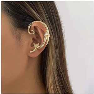 Oorclips Punk Fairy Ear Cuff Earring Dark Elf Ear Clip Geen Piercing Oorbellen for Dames Zilveren Kleur Goth Halloween Earbuff Sieraden Party Oorbellen (Style : 17)