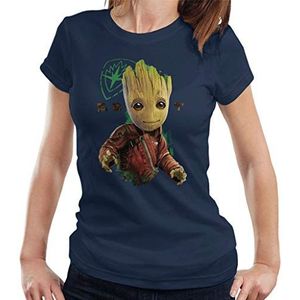 Marvel Guardians of The Galaxy Baby Groot Eyes Logo Dames T-shirt