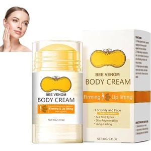Bee Venom Body Rolling Cream, Bee Venom Firming Serum Stick, Anti-aging moisturizer, Verstevigende crème voor gezicht en lichaam, Voller en steviger makende losse huid (1pcs)