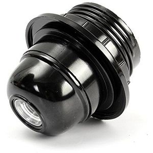 thumbnail: ElekTek ES E27 Lampfitting – Massief Messing, Oppervlakmontage | Gitzwart | Voor Vintage Gloeilampen