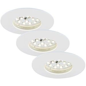 Briloner Leuchten 7231-036 LED inbouwlamp, dimbaar, LED-spots, plafondspots, woonkamer, 230 V, 5,5 W, 470 lumen, geschikt voor badkamer IP44, energiebesparend, set van 3, rond, wit