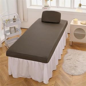 Waterdichte Massagebedhoes Van PU-leer, Oliebestendig, Hoeslaken For Massagetafel, Hoeslaken For Schoonheidsbedden En Tatoeagebedden(Brown,80 * 190cm)