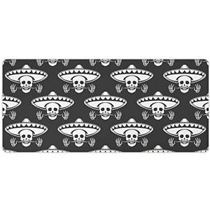 Snor Schedel In Sombrero Mode Bureau Muismat Antislip Gaming Muismat Accessoires Decor 40x90cm