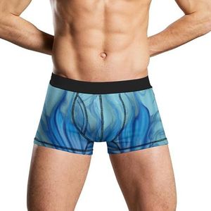 Blauwe Zeemeerminstaart Zacht Heren Ondergoed Comfortabele Ademend Fit Boxer Slips Shorts 2XL