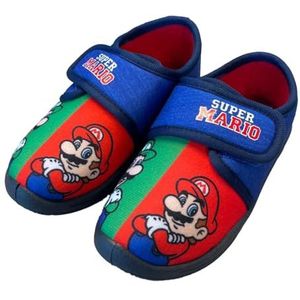 Leomil Super Mario pantoffels voor kinderen, jongens, ideaal voor kleuterschool of thuis, Blauw (469), 29 EU