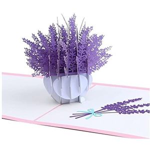 Kerstkaart 3D Pop-up kaarten bloemen verjaardag verjaardag groet giften ansichtkaart esdoorn lavendel bruiloft uitnodigingen wenskaarten Kerst- en Nieuwjaarskaarten