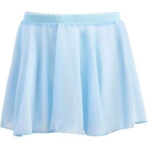 Vrouwen Chiffon Ballet Wrap korte rok， Ballet tailleband leotard chiffon rok ballet chiffon wikkelrok(Light Bule,S for 90 to 135cm)