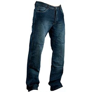 Juicy Trendz® Motorbroek voor heren, motorjeans, bikerbroek met beschermende voering, Blauw, 40W / 32L