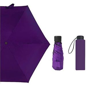 OuLi Store® Ultralichte 210T Mini Opvouwbare Paraplu Crèmekleurige Doppen Opvouwbare Rubberen Paraplu Zonnige Paraplu Reisparaplu's (Stijl 3-Paars)