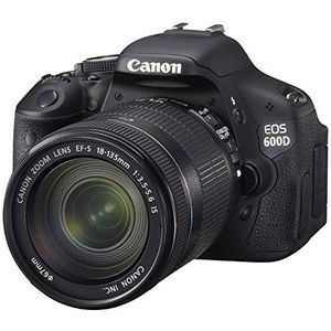 Canon EOS 600D SLR-digitale camera (18 MP, 7,6 cm (3 inch) draaibaar display, Full HD), Kit incl. EF-S 18-135 mm lens, zwart