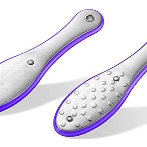 MR.GREEN Professionele Roestvrijstalen Voetvijl Voor Harde Huid en Eeltvoetvijl, Dubbelzijdige Pedicure Voetverzorging Tool Voetschraper (Paars)