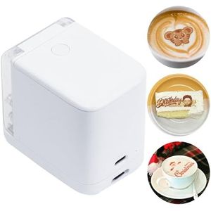 Handheld Inkjetprinter, Draagbare Printer, Food Grade Eetbare Koffie Latte Art Printer, met Afneembare Inktpatronen voor Alle Materialen, Mini-Inkjetprinter,Color
