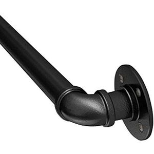 Vintage Zwart Smeedijzeren Grab Bar Voor Trappen Industriële Loft Gang Leuning Leuning Ondersteuning Staaf Indoor Outdoor 9ft/270cm