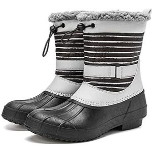 Regenlaarzen Vrouwen Snowboots Winter Houd Warm Lady Duck Laarzen Waterdichte Antislip Rubber Regen Schoenen Vrouwelijke Mode Vrouwen Casual Schoenen 36-42 Regenschoenen (Color : G05-Gray, Size : 7