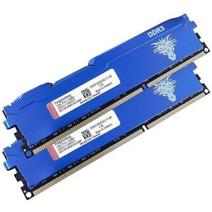 DDR3 16GB Kit (8GBx2) Desktop RAM 1600MHz PC3-12800 UDIMM Non-ECC Unbuffered 1.5V 2Rx8 Dual Rank 240 Pin CL11 PC Geheugen Computer Memory Upgrade Geheugenmodule (Blauw)