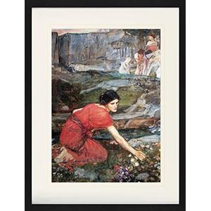 1art1 John William Waterhouse Poster Maidens Picking Flowers By The Stream, Study, 1911 Ingelijste Foto Met Passepartout | Muur Foto's | In Een Fotolijstje 80x60 cm