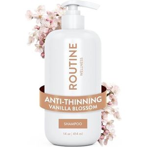 Routine Wellness Anti-dunner wordende shampoo voor dunner wordend haar - Biotine DHT Blocker Vrouwen & Mannen - Kleurveilige Shampoo voor Haarverlies & Gezonde Groei - Vanillebloesem - 14 oz