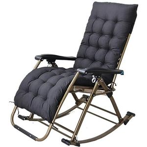 Ligstoel voor Buiten Tuinligstoel Patio Opvouwbare Lounge Lunchpauze Schommelstoel Ademende Stof Sterk Stalen Frame Voor Kantoor Buiten Ligstoelen Opvouwbaar(Black)